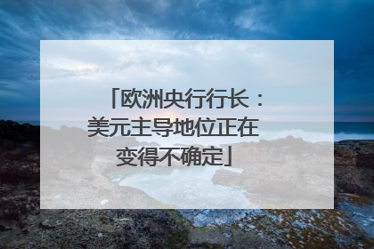 欧洲央行行长：美元主导地位正在变得不确定