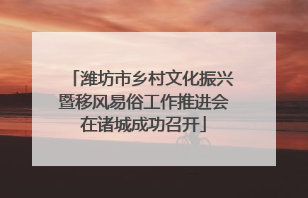 潍坊市乡村文化振兴暨移风易俗工作推进会在诸城成功召开