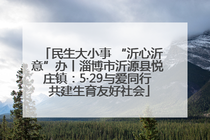 民生大小事 “沂心沂意”办丨淄博市沂源县悦庄镇：5·29与爱同行 共建生育友好社会
