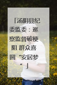 汤阴县纪委监委：巡察监督破梗阻 群众喜圆“安居梦”