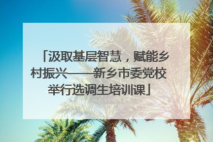 汲取基层智慧，赋能乡村振兴——新乡市委党校举行选调生培训课