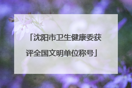 沈阳市卫生健康委获评全国文明单位称号