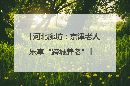 河北廊坊：京津老人乐享“跨城养老”