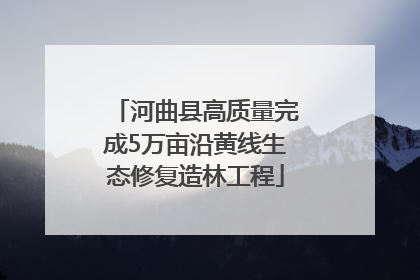 河曲县高质量完成5万亩沿黄线生态修复造林工程