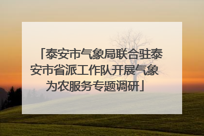 泰安市气象局联合驻泰安市省派工作队开展气象为农服务专题调研