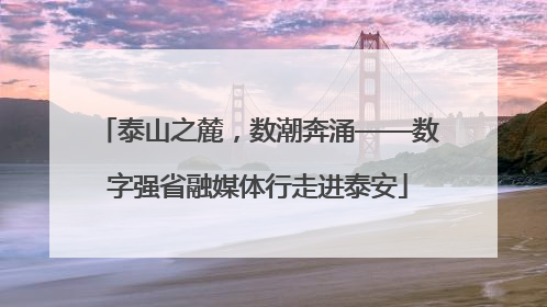 泰山之麓，数潮奔涌——数字强省融媒体行走进泰安