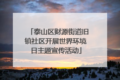 泰山区财源街道旧镇社区开展世界环境日主题宣传活动