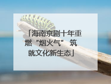 海南京剧十年重燃“烟火气” 筑就文化新生态
