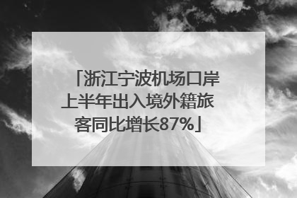 浙江宁波机场口岸上半年出入境外籍旅客同比增长87%