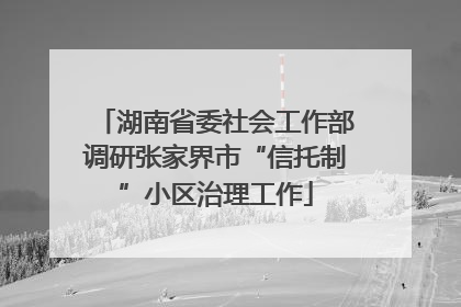 湖南省委社会工作部调研张家界市“信托制”小区治理工作
