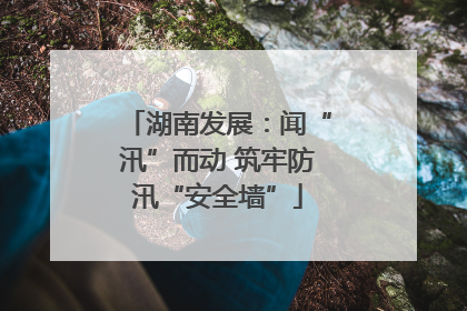 湖南发展：闻“汛”而动 筑牢防汛“安全墙”