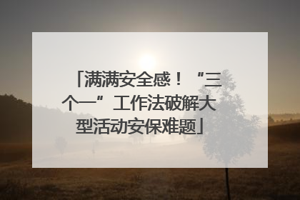满满安全感！“三个一”工作法破解大型活动安保难题