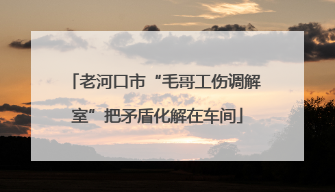 老河口市“毛哥工伤调解室”把矛盾化解在车间