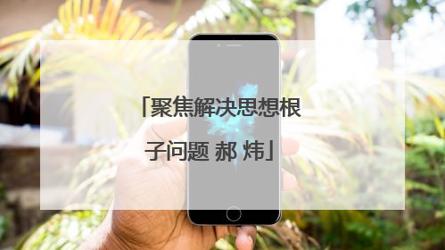 聚焦解决思想根子问题 郝 炜