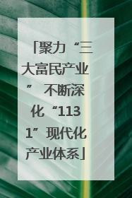 聚力“三大富民产业” 不断深化“1131”现代化产业体系