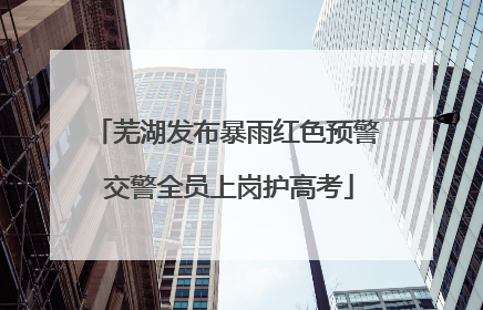 芜湖发布暴雨红色预警 交警全员上岗护高考