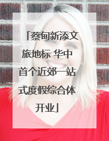 蔡甸新添文旅地标 华中首个近郊一站式度假综合体开业