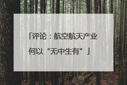 评论：航空航天产业何以“无中生有”