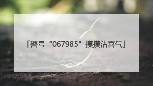 警号“067985”摸摸沾喜气