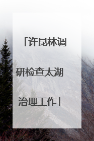 许昆林调研检查太湖治理工作