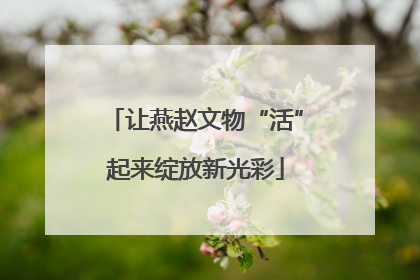 让燕赵文物“活”起来绽放新光彩