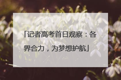 记者高考首日观察：各界合力，为梦想护航