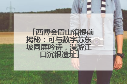 西博会眉山馆提前揭秘：可与数字苏东坡同屏吟诗，漫游江口沉银遗址