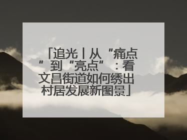 追光丨从“痛点”到“亮点”：看文昌街道如何绣出村居发展新图景