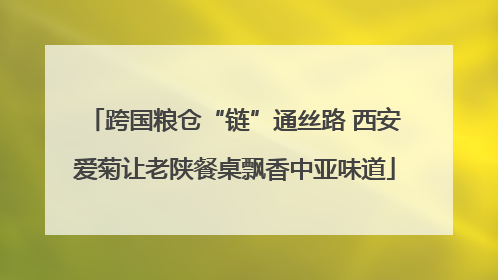 跨国粮仓“链”通丝路 西安爱菊让老陕餐桌飘香中亚味道