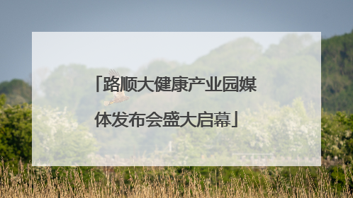 路顺大健康产业园媒体发布会盛大启幕