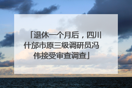 退休一个月后，四川什邡市原三级调研员冯伟接受审查调查