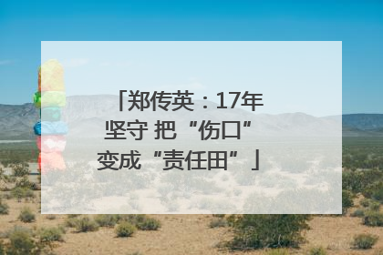 郑传英：17年坚守 把“伤口”变成“责任田”
