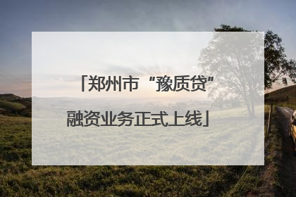 郑州市“豫质贷”融资业务正式上线