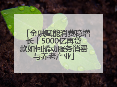 金融赋能消费稳增长丨5000亿再贷款如何撬动服务消费与养老产业