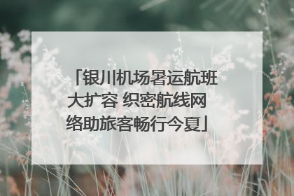 银川机场暑运航班大扩容 织密航线网络助旅客畅行今夏