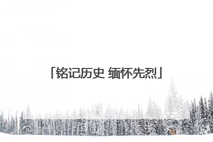 铭记历史 缅怀先烈