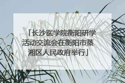 长沙医学院衡阳研学活动交流会在衡阳市蒸湘区人民政府举行