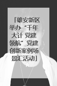 雄安新区举办“千年大计 党建领航”党建创新案例场景汇活动