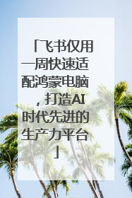 飞书仅用一周快速适配鸿蒙电脑，打造AI时代先进的生产力平台