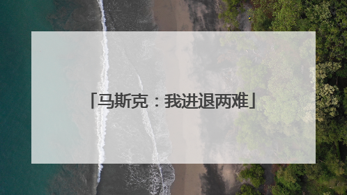 马斯克：我进退两难