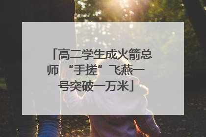 高二学生成火箭总师 “手搓”飞燕一号突破一万米
