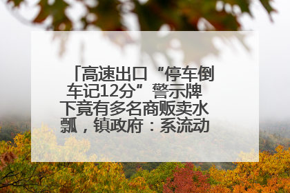 高速出口“停车倒车记12分”警示牌下竟有多名商贩卖水瓢，镇政府：系流动摊位，已多次劝离