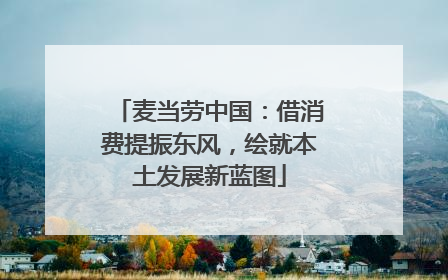 麦当劳中国：借消费提振东风，绘就本土发展新蓝图