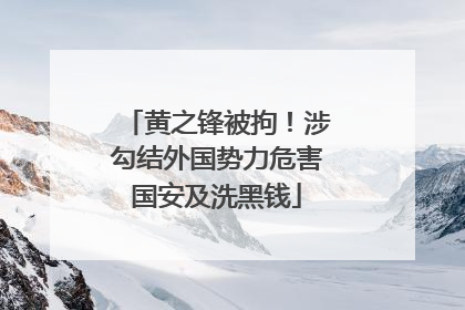黄之锋被拘！涉勾结外国势力危害国安及洗黑钱