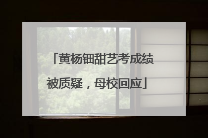 黄杨钿甜艺考成绩被质疑，母校回应