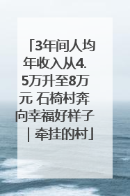 3年间人均年收入从4.5万升至8万元 石椅村奔向幸福好样子｜牵挂的村