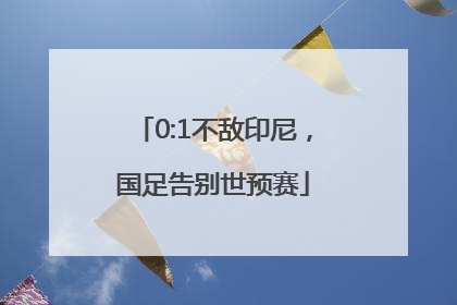 0:1不敌印尼，国足告别世预赛