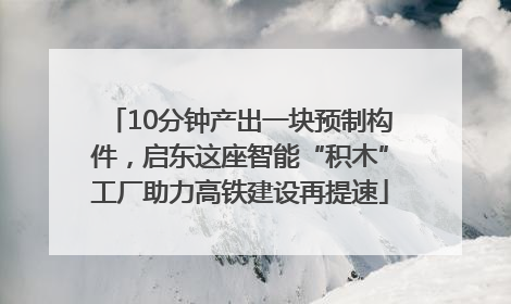 10分钟产出一块预制构件，启东这座智能“积木”工厂助力高铁建设再提速