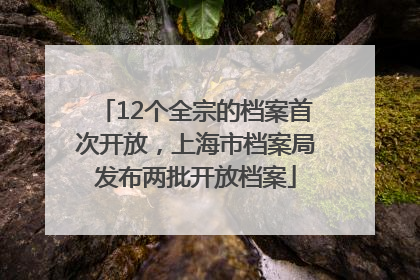 12个全宗的档案首次开放，上海市档案局发布两批开放档案