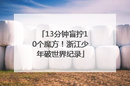 13分钟盲拧10个魔方！浙江少年破世界纪录